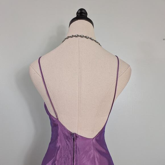 Morgan Co Prom Dress Maxi Gown 4 Purple Princess Fairy Vintage 90s Y2K Tulle - Picture 5 of 11